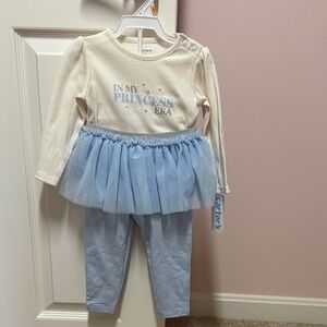 Carter's Cream and Blue Princess Bodysuit
